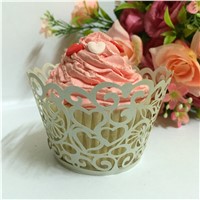 Christmas Wedding Party Birthday Decoration Cake Baby Shower Laser Cut Cupcake Wrapper Cup Favors