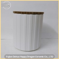 Lines Ceramic Container Homes For Candle wax