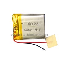 UN38.3 Approved Lithium Li-Polymer Battery 603035 600mAh 3.7V with Best Price