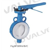 WAFER TYPE PTFE SEATED BUTTERFLY VALVE