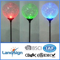 Cixi Landsign luxury series Color changing Crackle Glass Ball Solar Light Fixture 3-Pack