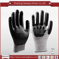 SeeWay B509 HHPE Cut resistant TPR back impact work gloves with Nitrile coated palm