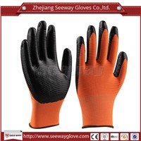 SeeWay 702 Orange Foam Nitrile gloves palm Nitrile embossing gloves