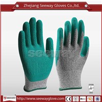 SeeWay B511 industrial heavy duty green rubber hhpe cut resistant gloves