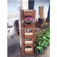 Classic willow wall planter/Natural willow planter with panel for garden