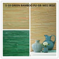 Bamboo Wallcoverings Green Handmade for Interior Decoration