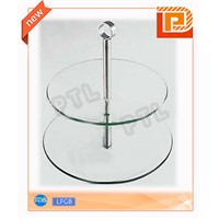 double-deck glass food holder