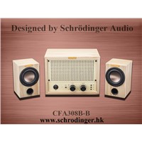 Classic Wooden Frame Bluetooth Hi-fi Tube Amplifier with speakers CFA153F-B-S139B1