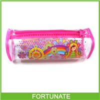 Cylindrical PVC Pencil Bag for Stationery