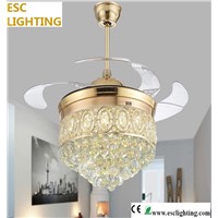 Crystal chandelier 36W 3PSC ABS Can Hidden Ceiling fans light