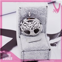 Tree of Life Stainless Steel Aromatherapy Pendant Essential Oils Diffuser Locket Necklace