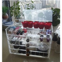 Acrylic makeup organizer with 5 tiers makeup drawer