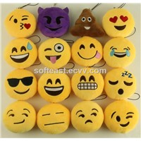 2016 hot sale plush emoji keychain Emoji keyrings