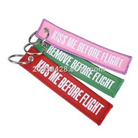 polyester twill embroidery keychain