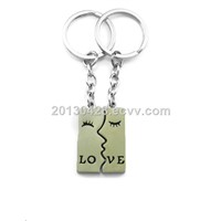 zinc alloy customized couple keychain