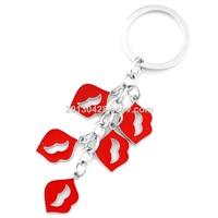 customized zinc alloy red lip keychain