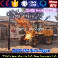 ZL-920 front end hole digger machine with four wheels drive