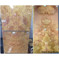 Yellow Marble Bookmatched Tiles (Cut To Sizes) - Golden Rose