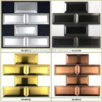 Beveled subway stainless steel tiles