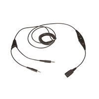 M002P/ M002G Ubeida Coiled Quick Disconnect (QD) PC Cord with  Volume Controller and Mute