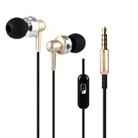 Stereo Earphones Super Bass 3.5mm In-Ear Earbuds Metal Headset with HD Mic
