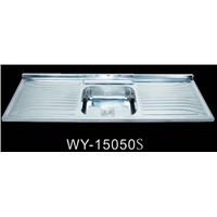 1.5m one piece finished long kitchen sink 15050S