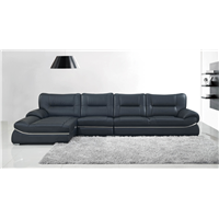 Classic cheap price black leather sofa set foshan factory