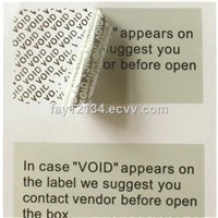 Custom hologram Anti-Counterfeit Tamper evident security VOID Labels