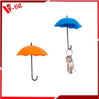 Creative colorful umbrella shape plastic wall hook without nail