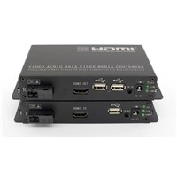OEM Fiber KVM extenders,KVM switches for  HDMI&USB&IR signals over 1fiber