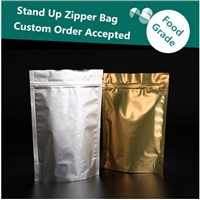 Customized Ziplock Aluminum Foil Stand up Plastic Food Bag/Sliver Food Grade Packaging Doypack