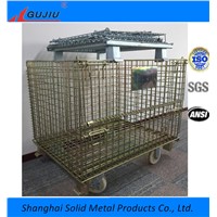 collapsible wire mesh container with caster