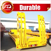 Heavy duty 3 axle low bed trailer lowbed semi trailer , 60 ton to 100 tons low loader truck trailer