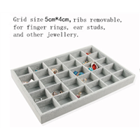 30 Grids and 36 Grids Small Velvet Jewellery Exhibition Tray