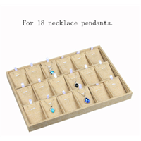 18 Grids Velvet Surface Necklace and Pendant Display Trays