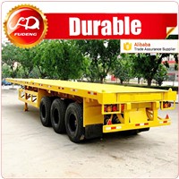 3 Axle 20ft 40ft Flatbed Container Trailer With High Tensile Carbon Steel Material