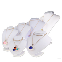 White PU Liner Jewelry Shop Necklace Display Stands