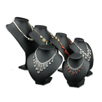 Black PU Liner with Nice Texture and Handfeel Artificial Neck Jewelry Display
