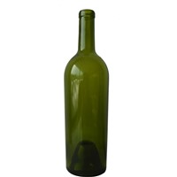 750ML Antique Green Bordeaux Glass Wine Bottle