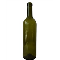 750ML Antique Green Bordeaux Glass Wine Bottle with Cork