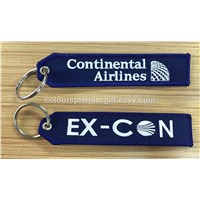 Continental Airlines Ex-Con Fabric Embroidered Key Tags Wholesale Retail and Customize