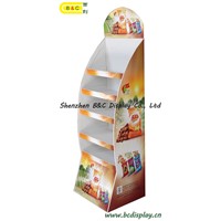 Hot selling special shape floor display with 5 layers for chips(B&C-A030)