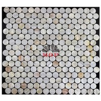 round wall panel shell mosaic mirror tile