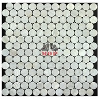 pure white ceramic shell decorate slab mosaic tile