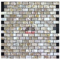 brick river shell wall board mosaic panel fireplace