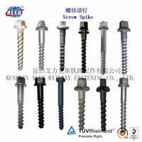 Railway Ss25 screw spikes ,35# ,zinc plated or HDG coating