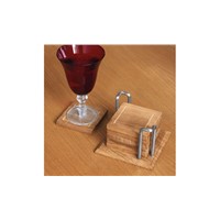 Wood Coaster, Set of 6, Square Solid Wood