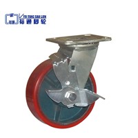 PU Cast Iron Core Caster With Brake
