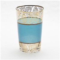 High Quality Gold Rim Glass Moroccan Cup