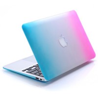 Wholesale Colorful Rainbow Soft-Touch Plastic Hard Case Cover for Macbook Air 11&amp;quot;, Yellow+Orange